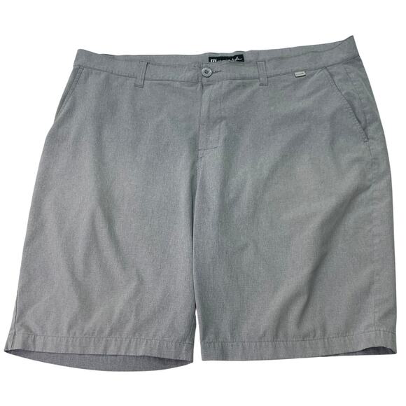Travis Mathew Mens Sz 42 Gray Flat Front Chino Golf Performance Shorts Summer - Picture 1 of 9